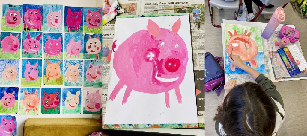 Glücksschweine 2024 Klasse 4a - Grundschule Sulzgries